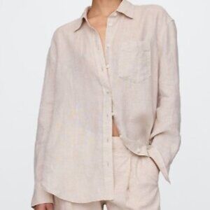 GAP Linen Long Sleeve Button Up in Large